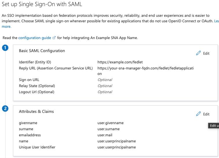 Showing Azure Entra ID settings