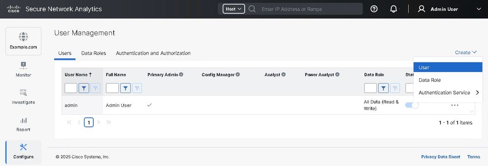 Creating using on Secure Network Analytics