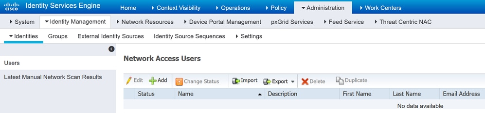 Add Local Users in ISE