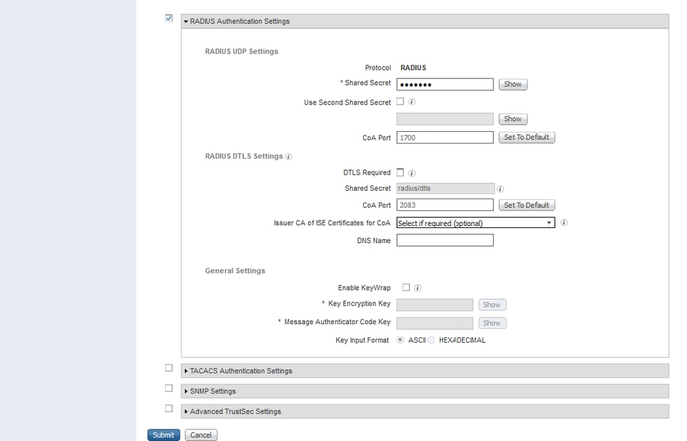 Submit Network Device Configuration