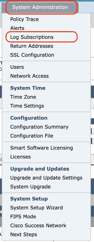 Image- Choose Log Subscriptions