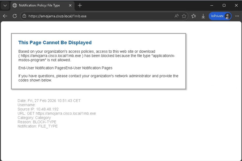 Image - Blocking Notification Page