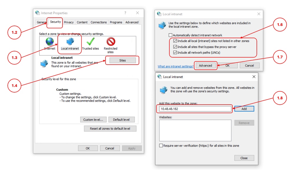 Image - Configure the Local Interanet Sites