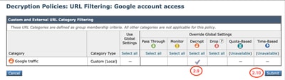Decryption Policies URL Filtering Google Account Access