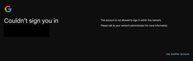 Couldn't Sign You In Error