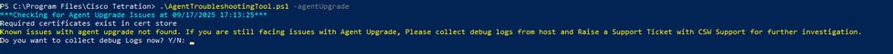 Parameter Details 
-agentUpgrade