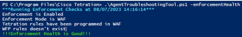 Parameter Details 
-enforcementHealth