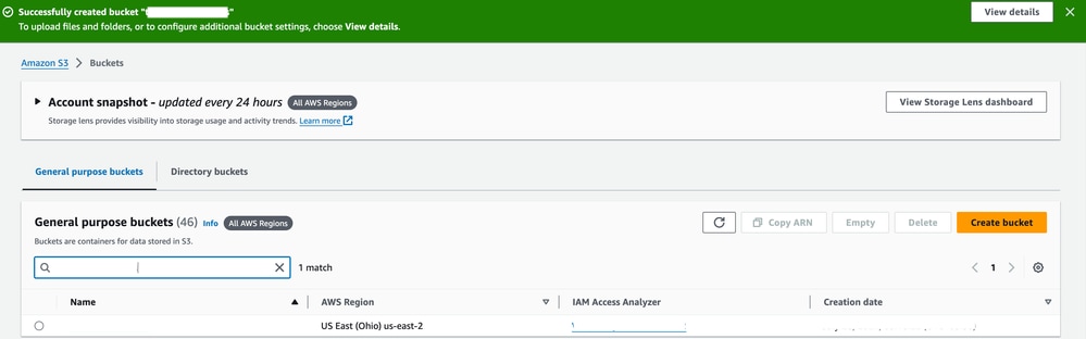 AWS - Save the Bucket ARN