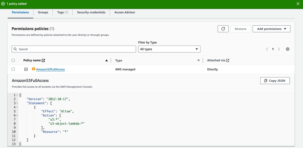 Check Box with Policy Name