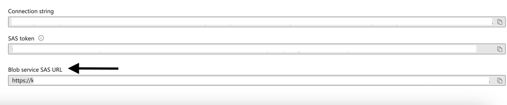 Copy Blog Service SAS URL