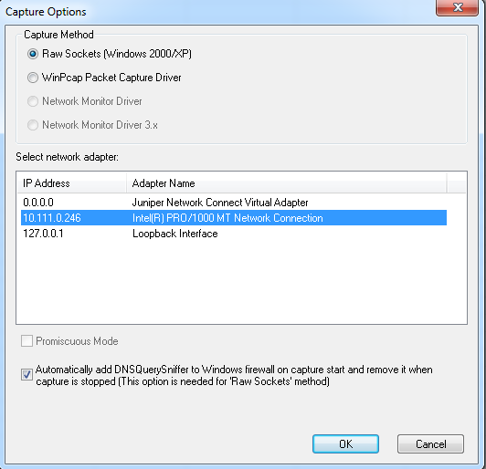 DNS Query Sniffer - Method One