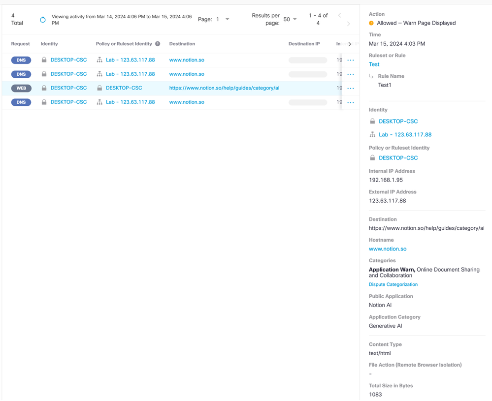 Activity Report Log Details