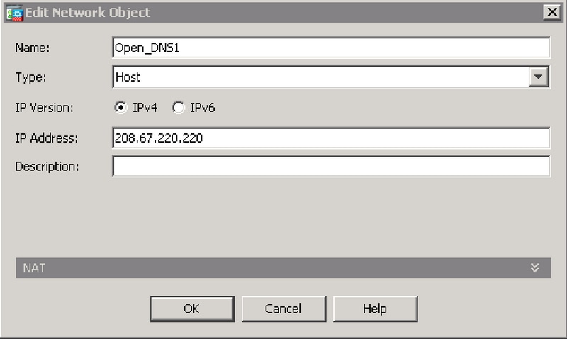 Edit Network Object