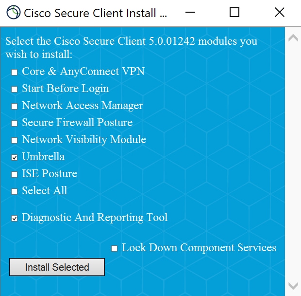 Cisco Secure Client Install Window