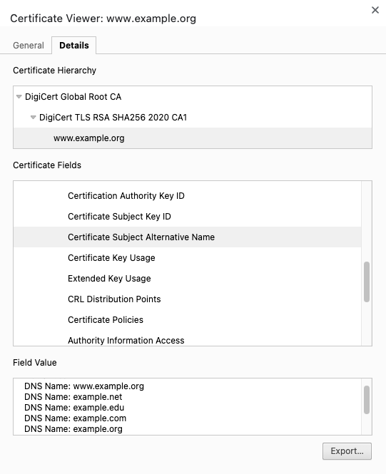 certificate viewer example