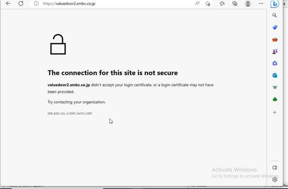 connection not secure example