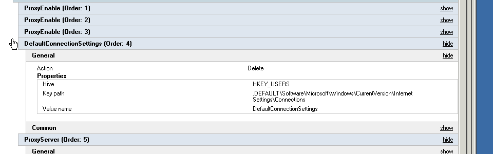 Delete the Connection Settings in GPO