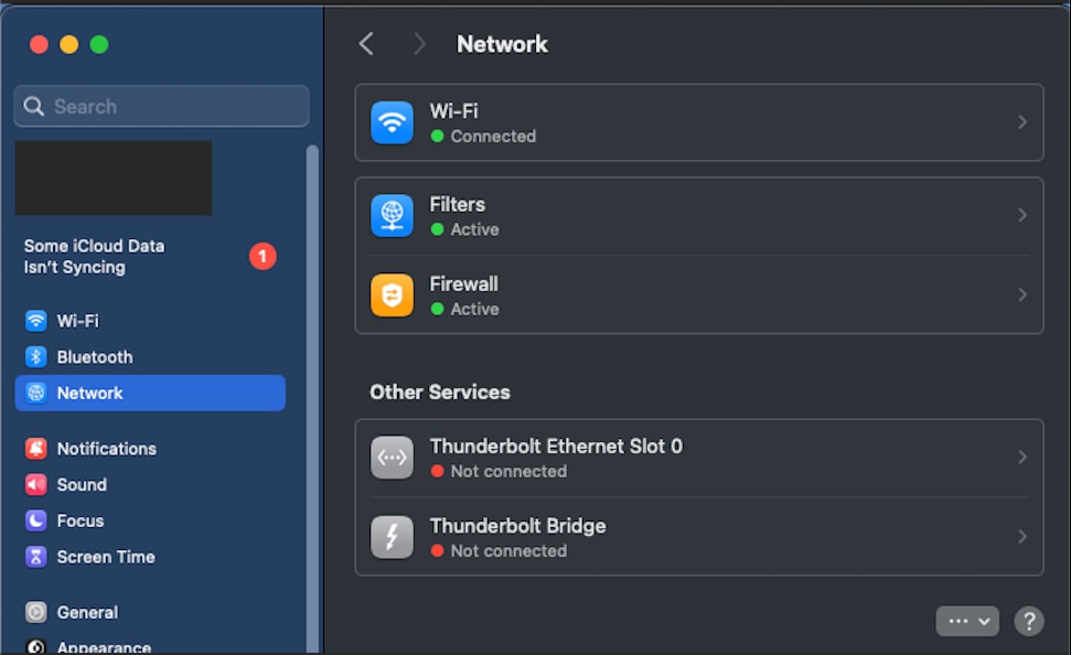 Resolve MacOS Secure Client/Umbrella Protection Issues - Network tab