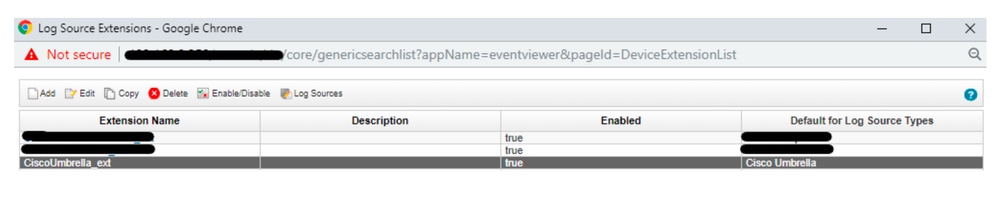 Configure the Cloud Security App for IBM QRadar - browser example