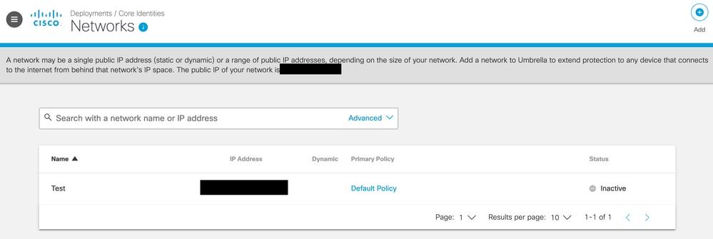 Inactive Network Status