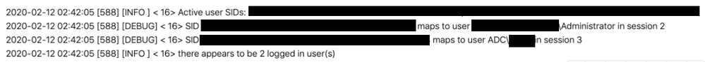 Logs Displaying Message There appears to be 2 logged in user(s).