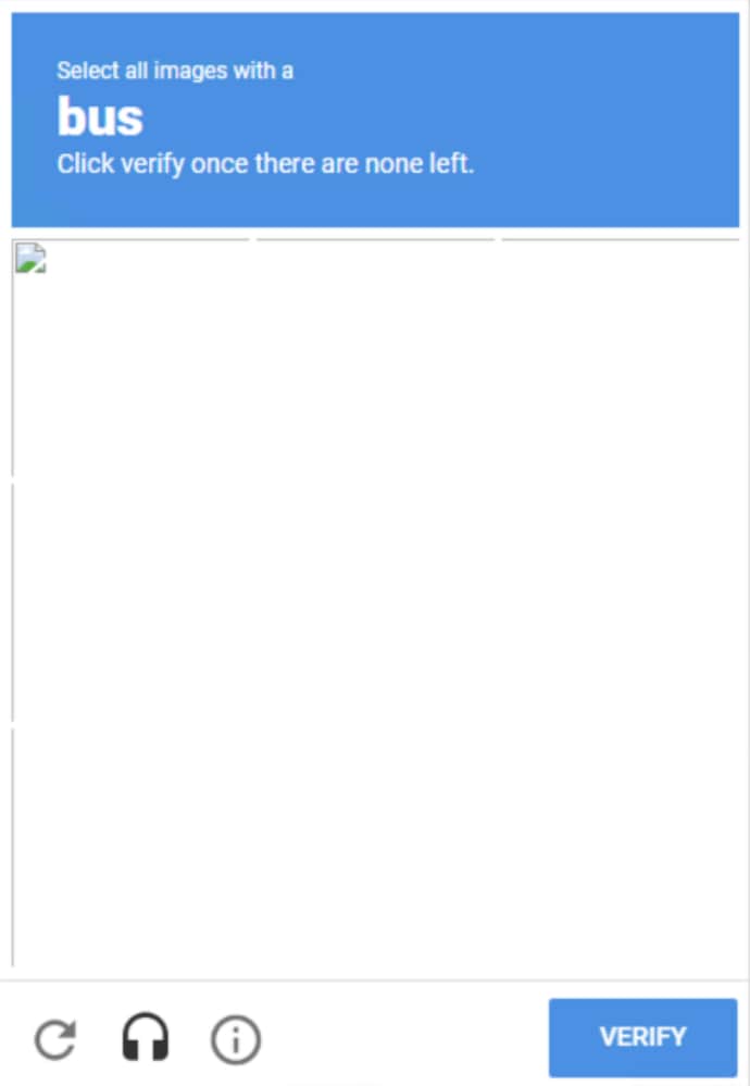 Google ReCAPTCHA images fail to load example