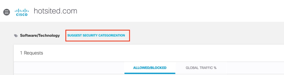 Suggest Security Categorization page