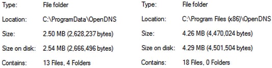 Storage and Hard Drive Space for Umbrella Roaming Client
