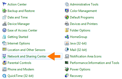 Network and Sharing Center