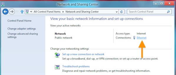 Select Ethernet.