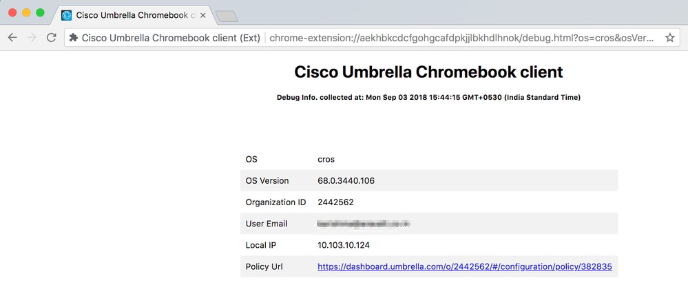 Determine the Policy Applied for Umbrella Chromebook Client 2