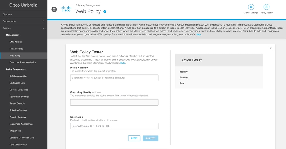 Web Policy Tester