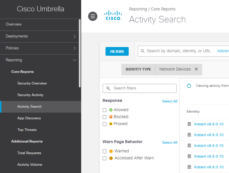 Umbrella Activity Search