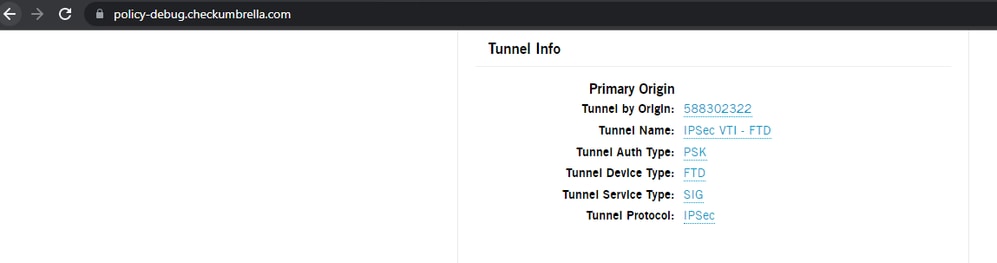 Policy Debug for Umbrella