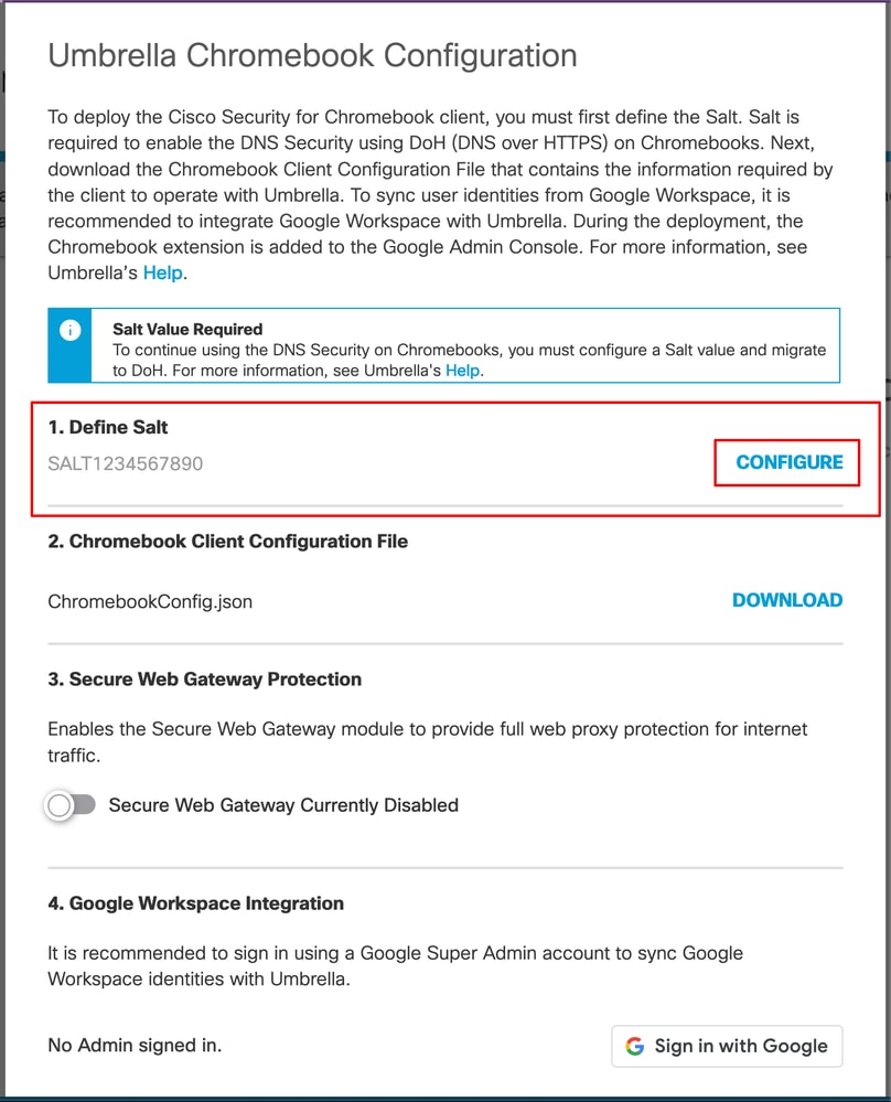 Configure Define Salt After