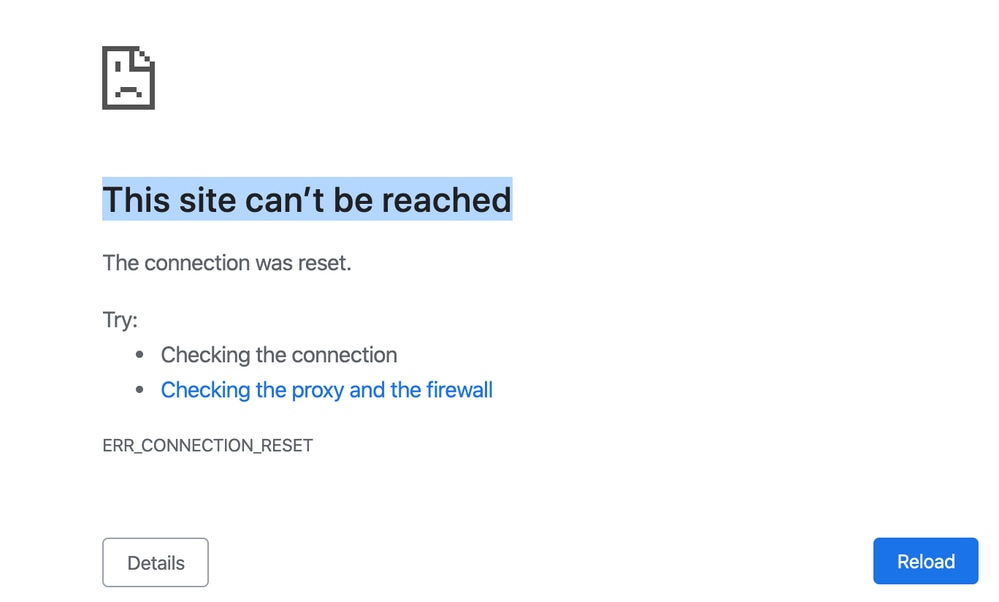 PAC File Download Error - This site can't be reached