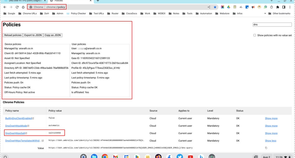 Capture and Export Troubleshooting Logs for Secure Client for Chromebook - Policies