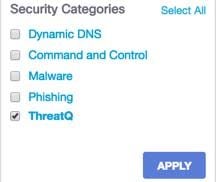 ThreatQ Filter Category