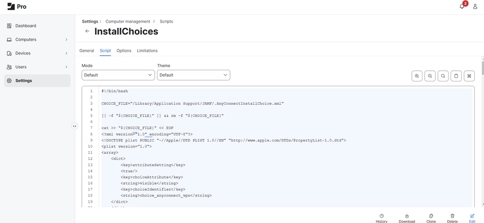 InstallChoices Script