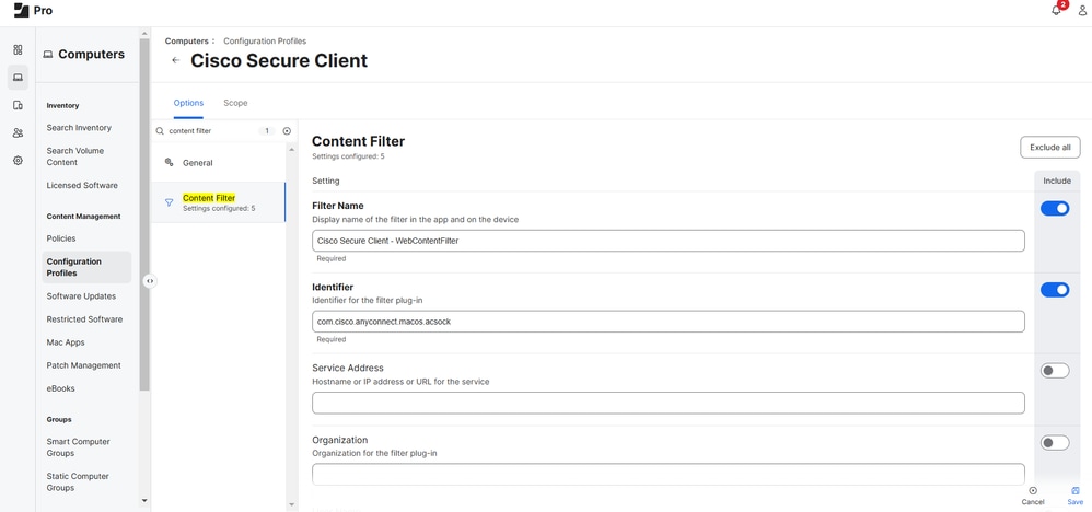 Content Filter