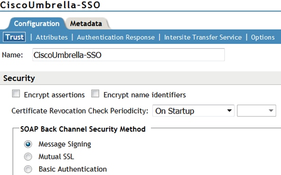 Integrate Umbrella with NetIQ for SSO with SAML - Configuration for trust