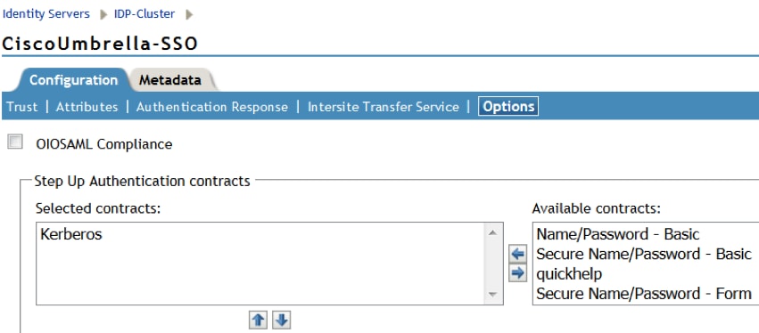 Integrate Umbrella with NetIQ for SSO with SAML - Configuration options
