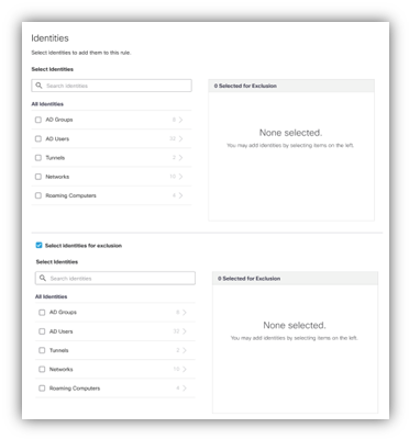 destination identities