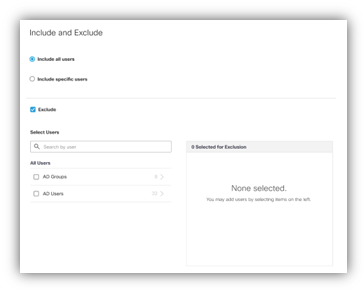 include and exclude section