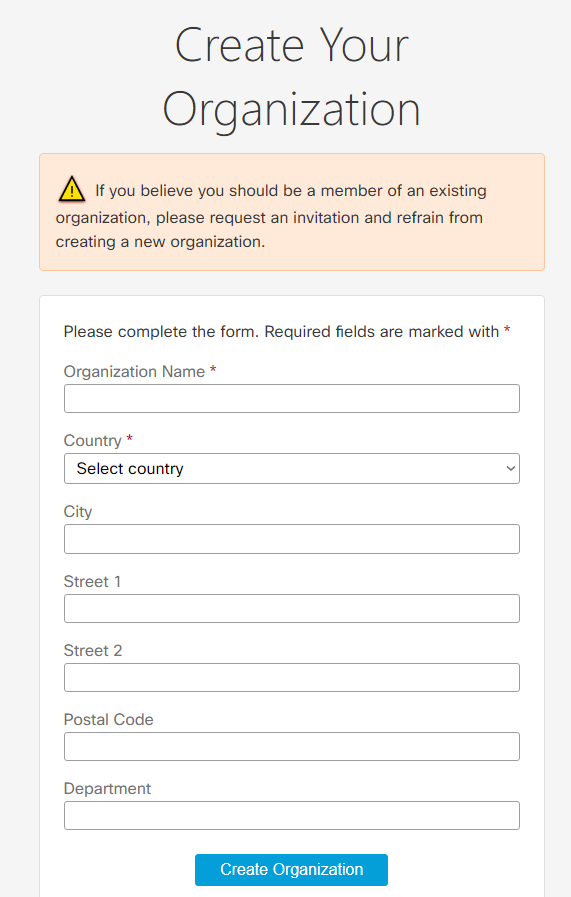 Understand User Unable to Create SecureX Account Issue - error message