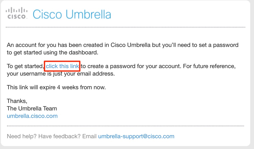 Select Link in Email
