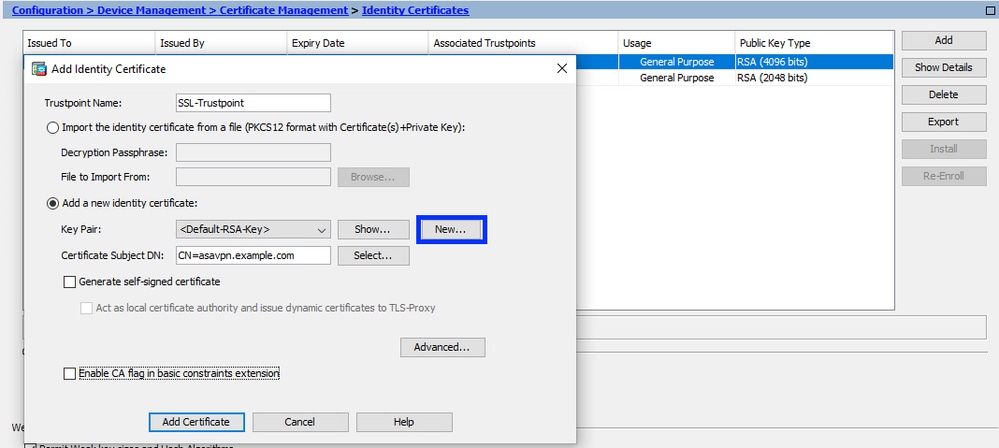 New Keypair Option 1