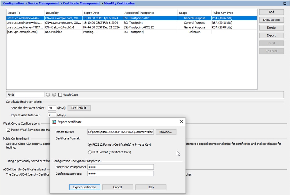 Cert Export 2