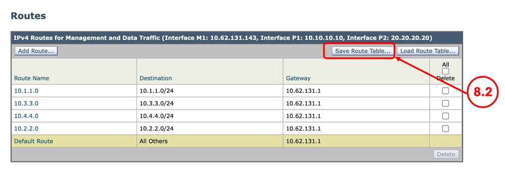 Image - Exporting Routing Table