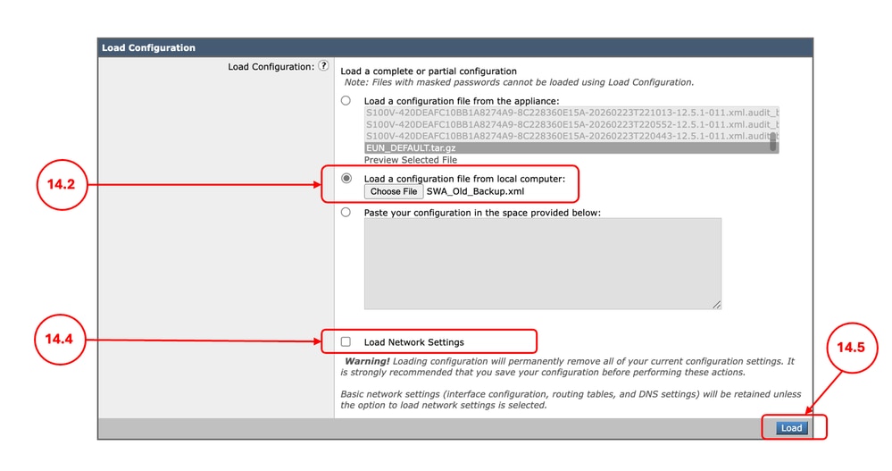 Image - Load the Old Configuration File